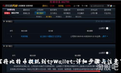 如何将比特币提现到tpWallet：详细步骤与注意事项