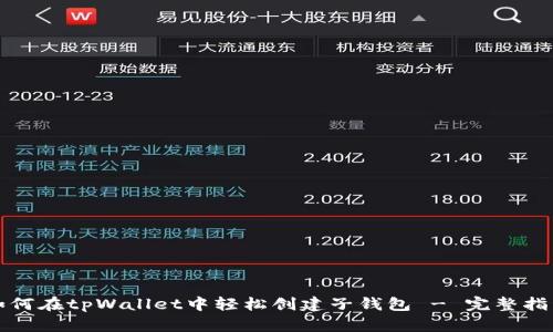 如何在tpWallet中轻松创建子钱包 - 完整指南